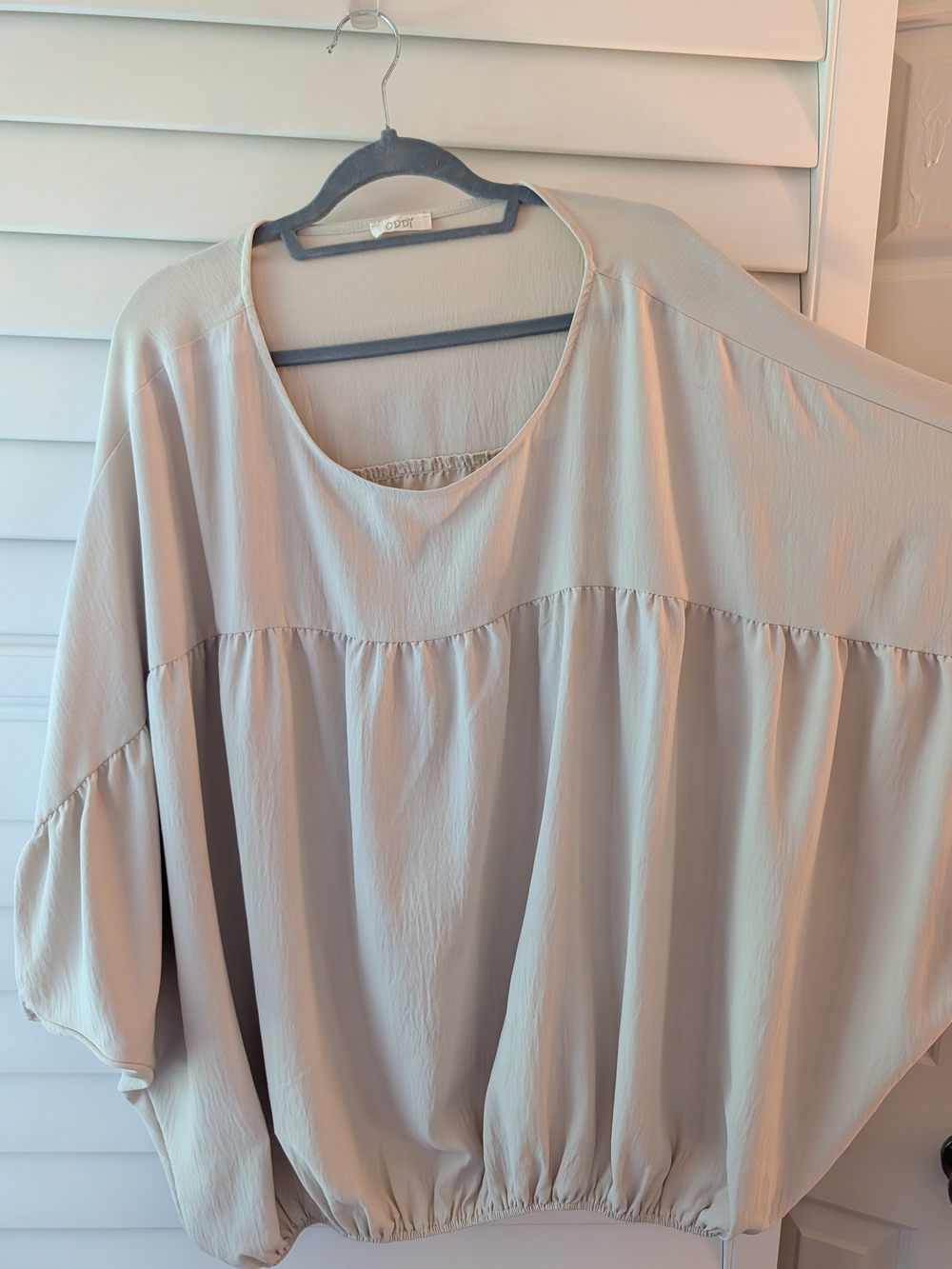 ODDY Oversized Light Beige Peasant Tunic
